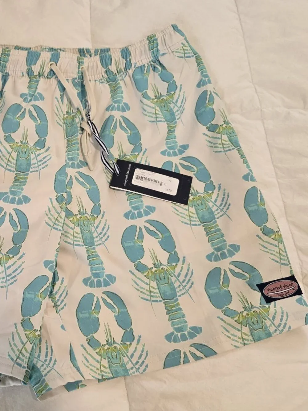 NWT Vinyard Vines 7in Printed Chappy Swim Trunks, Lobsters - L